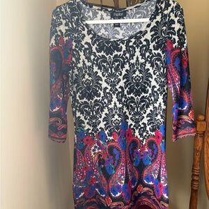 Papillon Multicolor Paisley Sweater  Dress